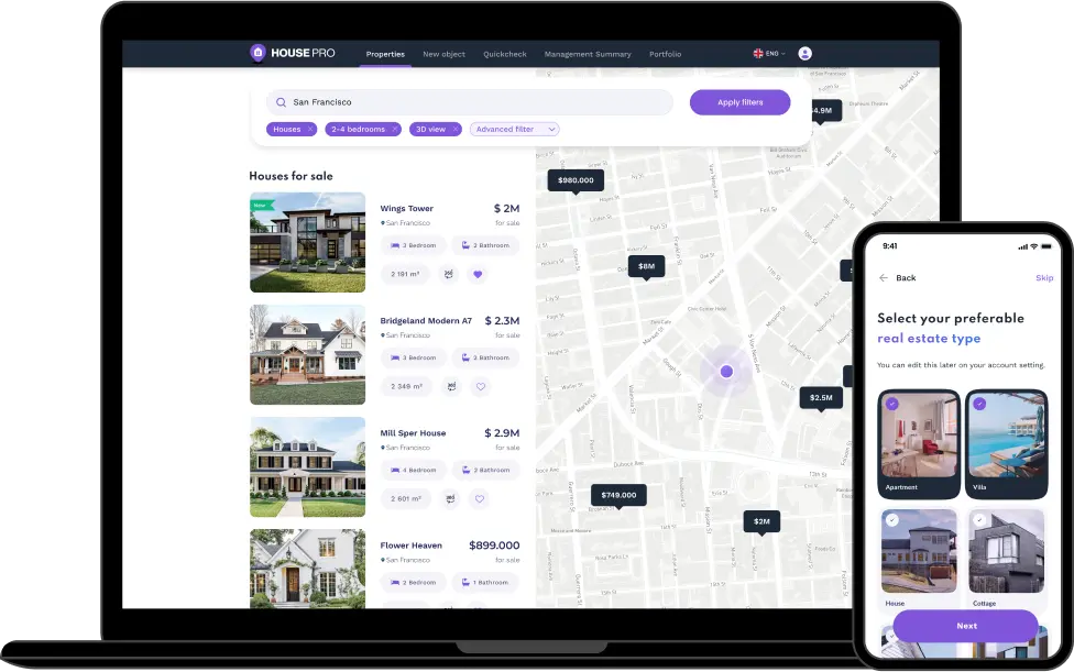 Property management platform development for HousePro